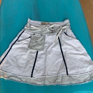 Mur Mur White and Navy A line skirt